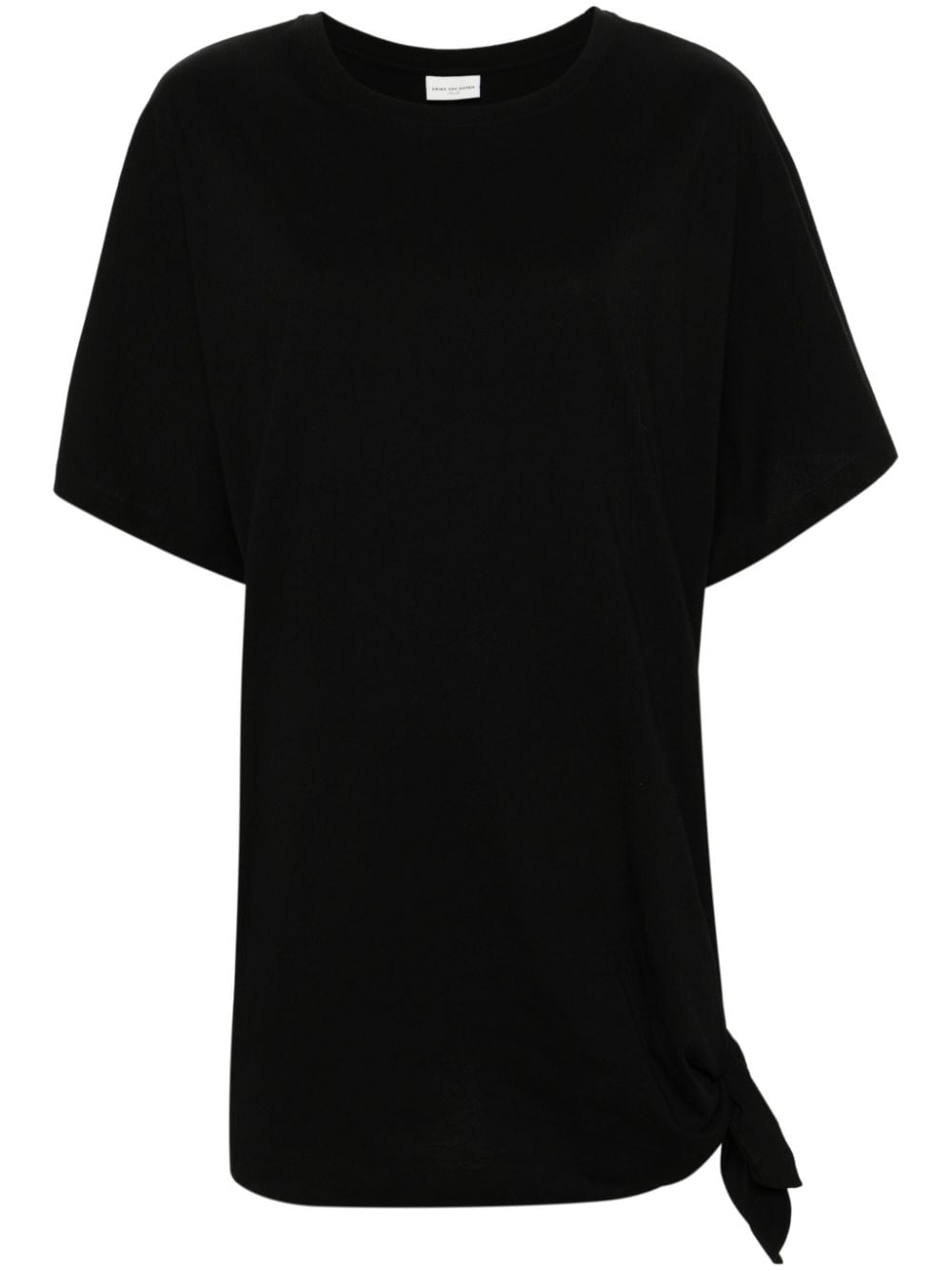 DRIES VAN NOTEN knot-detail cotton T-shirt - Black von DRIES VAN NOTEN