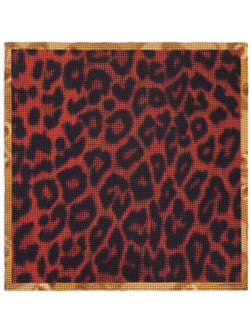 DRIES VAN NOTEN leopard-print silk scarf - Red von DRIES VAN NOTEN