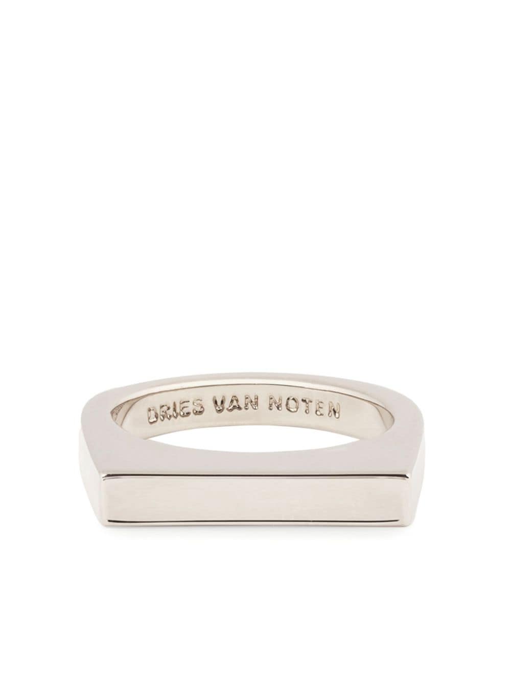 DRIES VAN NOTEN logo-engraved signet ring - Silver von DRIES VAN NOTEN