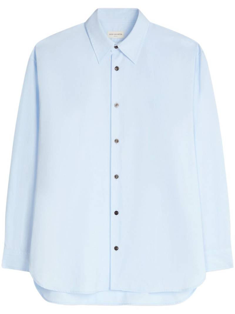 DRIES VAN NOTEN long-sleeve cotton shirt - Blue von DRIES VAN NOTEN