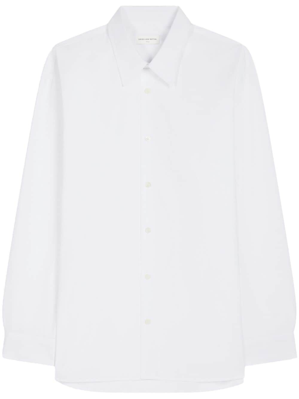 DRIES VAN NOTEN long-sleeve cotton shirt - White von DRIES VAN NOTEN