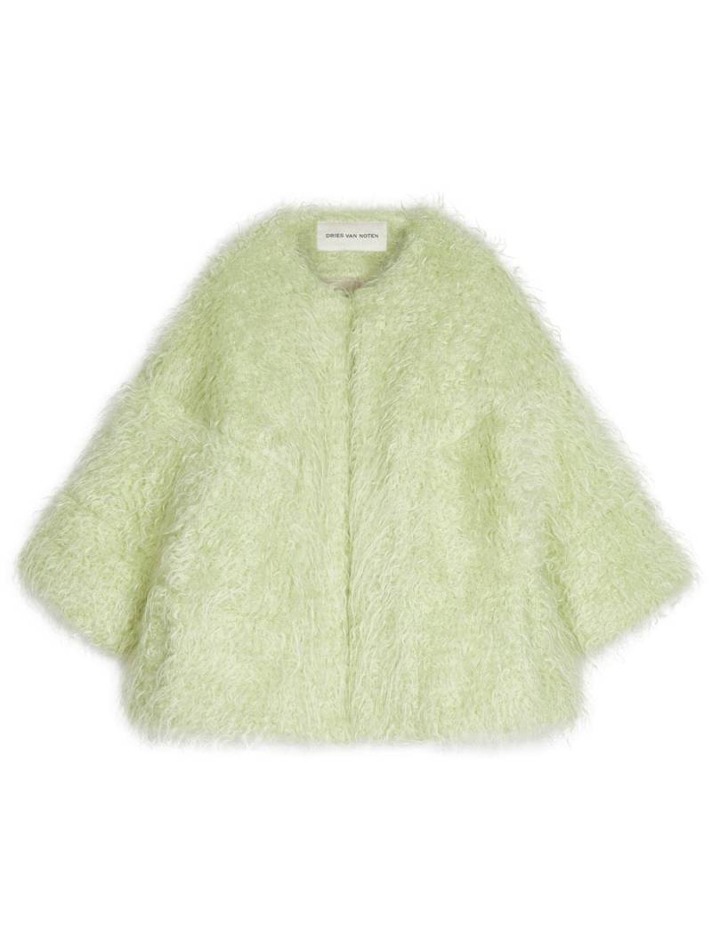 DRIES VAN NOTEN mohair oversize jacket - Green von DRIES VAN NOTEN