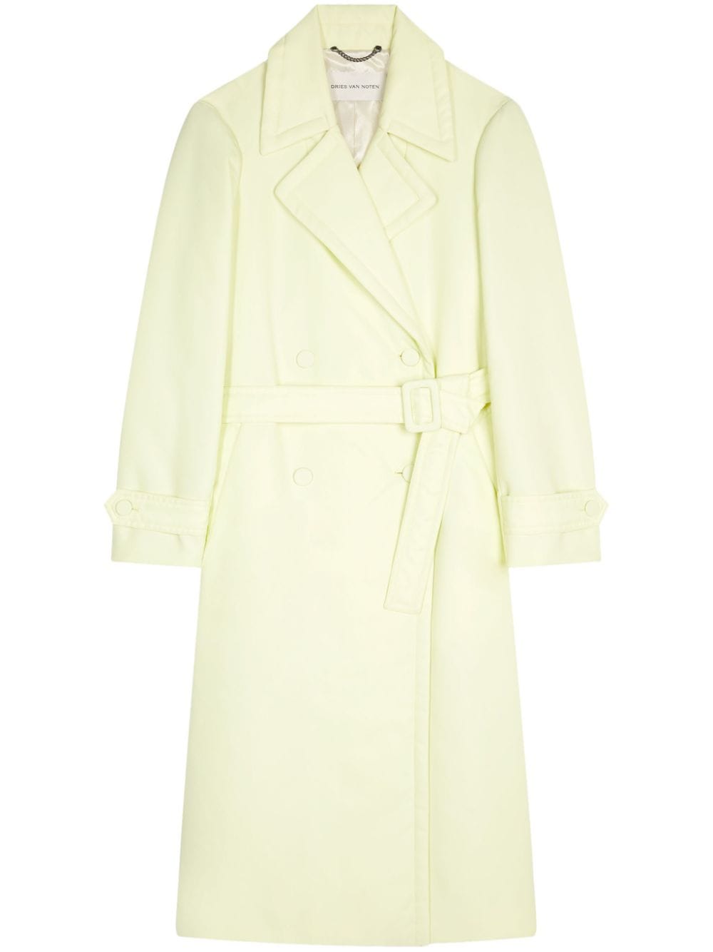 DRIES VAN NOTEN notched-lapels trench coat - Yellow von DRIES VAN NOTEN