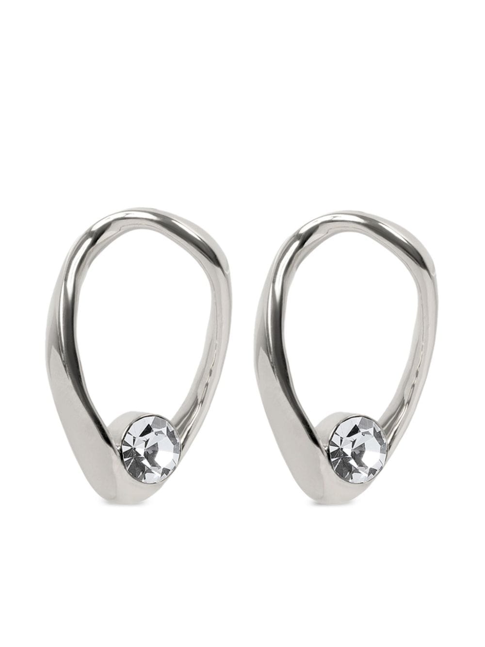 DRIES VAN NOTEN oval hoop earrings - Silver von DRIES VAN NOTEN