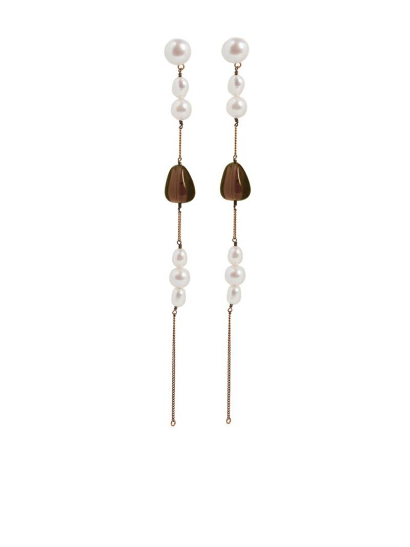 DRIES VAN NOTEN pearl drop earrings - Brown von DRIES VAN NOTEN