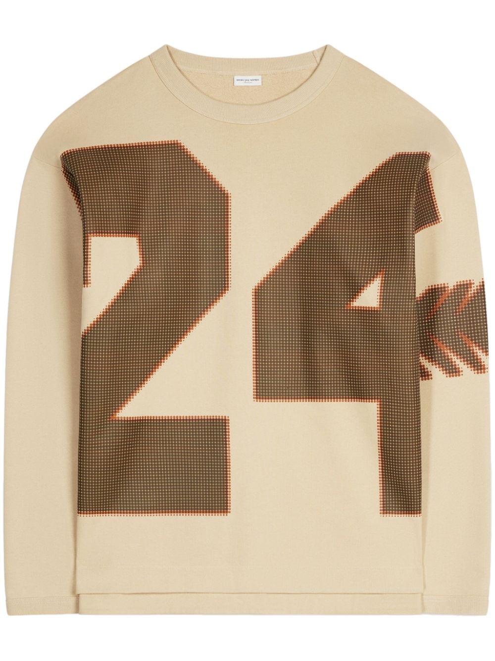 DRIES VAN NOTEN printed cotton sweatshirt - Neutrals von DRIES VAN NOTEN