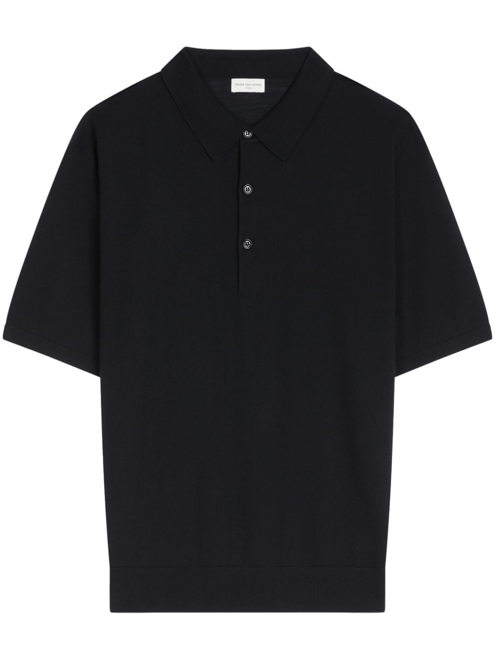 DRIES VAN NOTEN short-sleeve merino-wool polo shirt - Black von DRIES VAN NOTEN