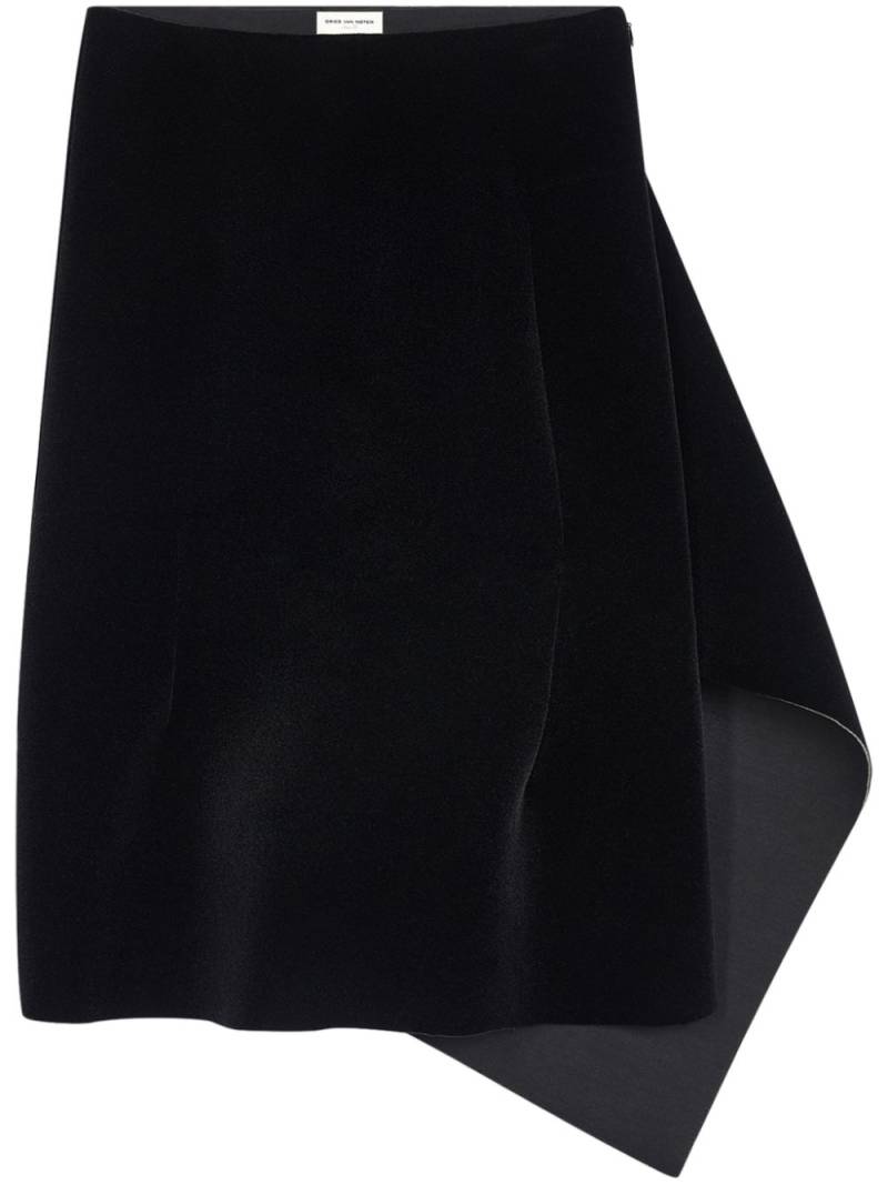 DRIES VAN NOTEN velvet draped skirt - Black von DRIES VAN NOTEN