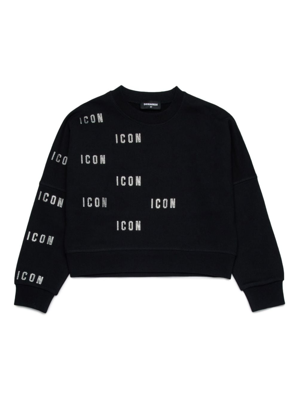 DSQUARED2 KIDS Icon-rhinestone cotton sweatshirt - Black von DSQUARED2 KIDS