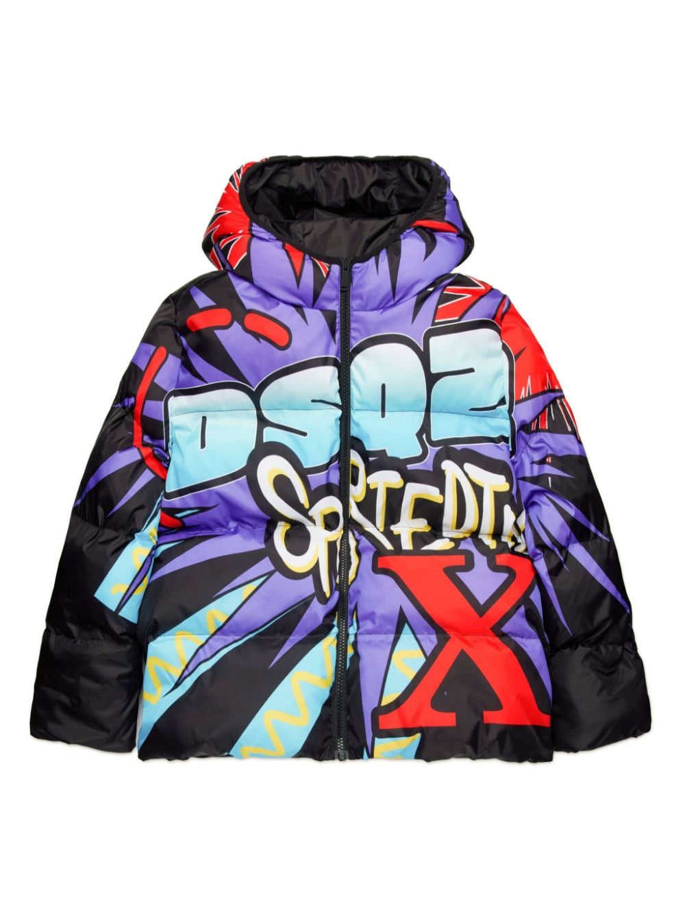 DSQUARED2 KIDS all-over print puffer jacket - Black von DSQUARED2 KIDS