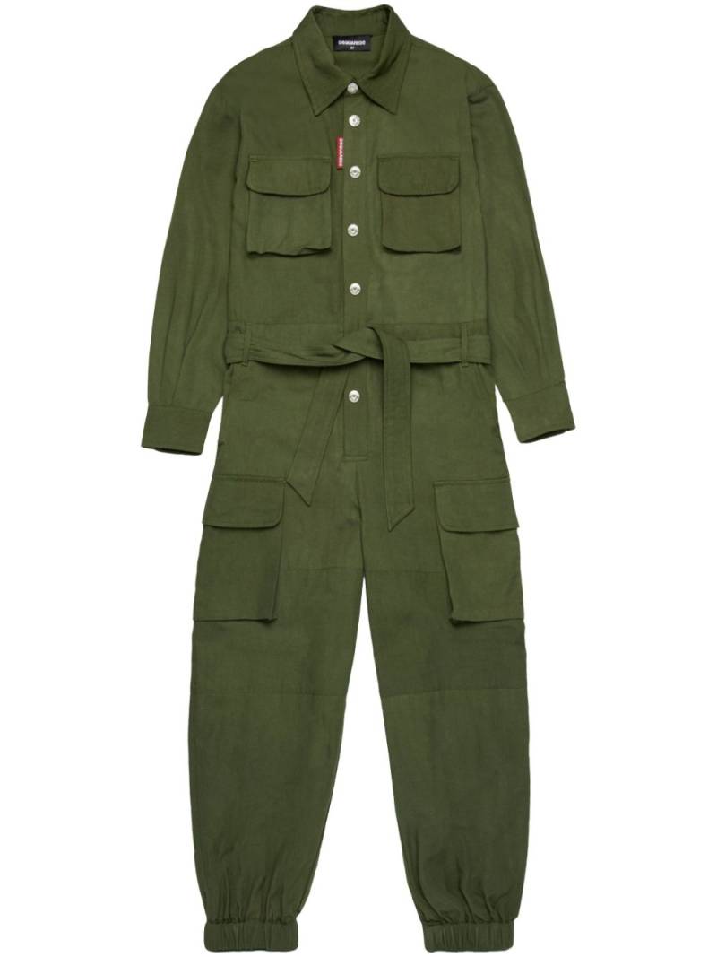 DSQUARED2 KIDS belted long-sleeve jumpsuit - Green von DSQUARED2 KIDS