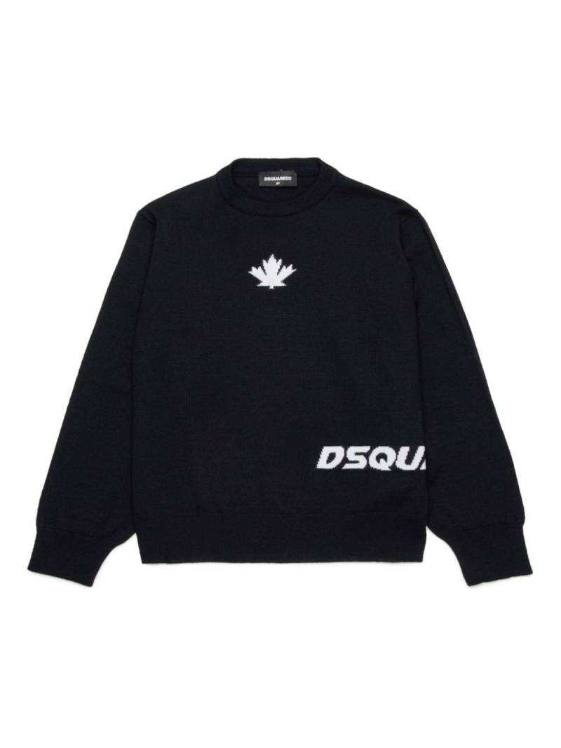 DSQUARED2 KIDS intarsia knit-logo jumper - Black von DSQUARED2 KIDS