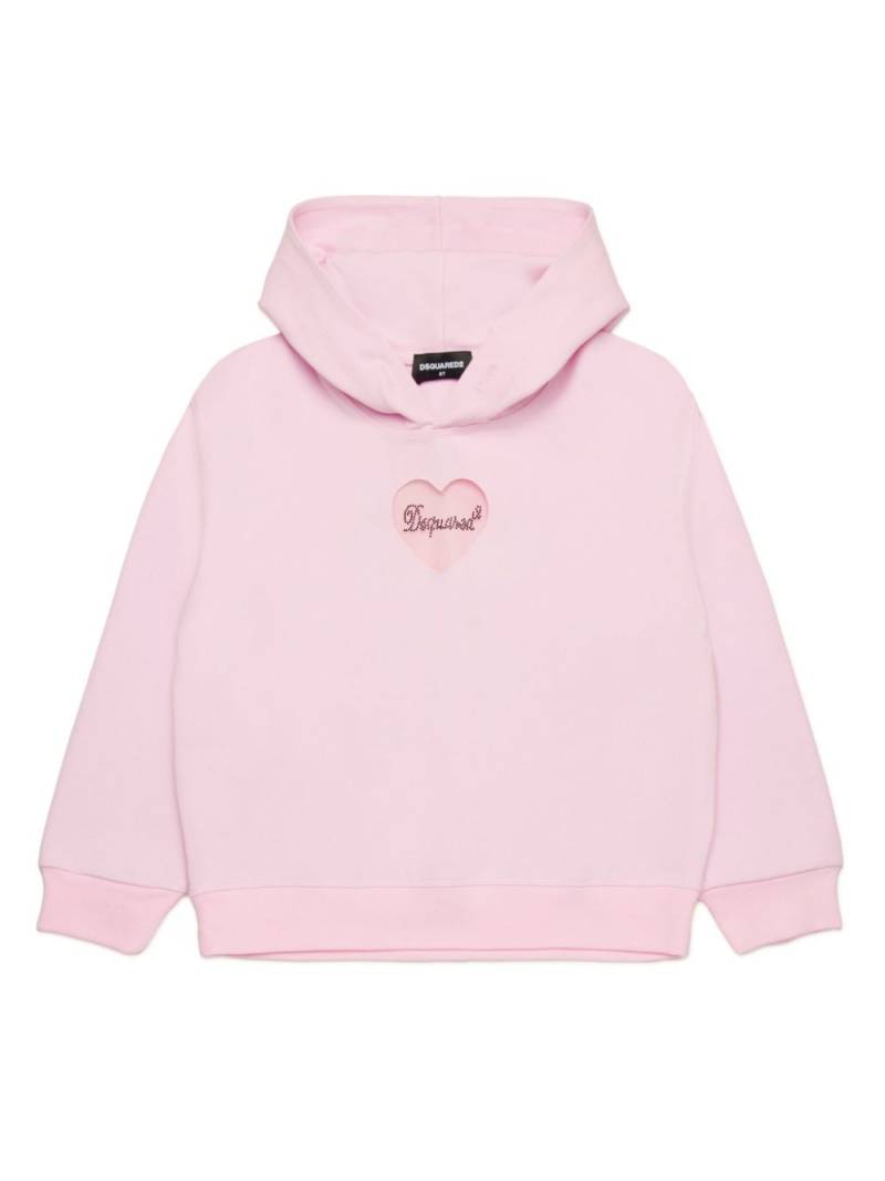 DSQUARED2 KIDS logo-embellished jersey hoodie - Pink von DSQUARED2 KIDS