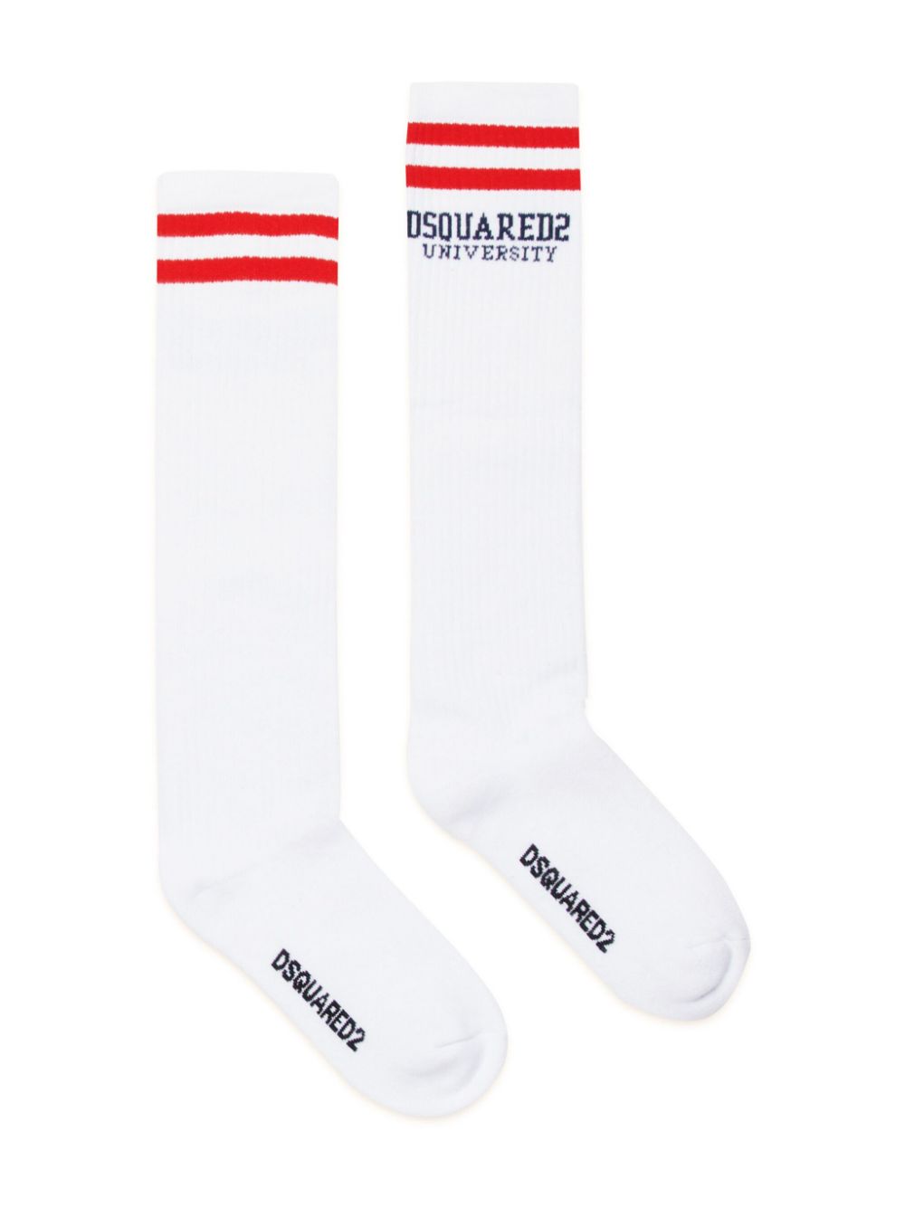 DSQUARED2 KIDS logo-intarsia socks - White von DSQUARED2 KIDS