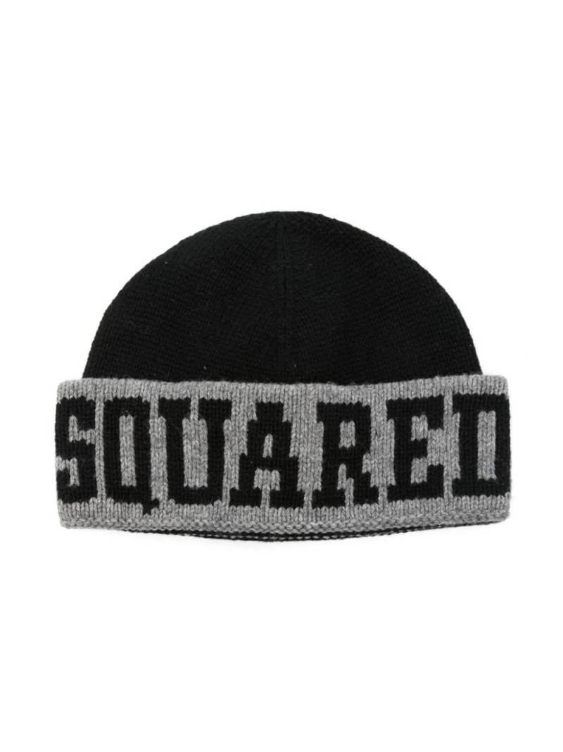 DSQUARED2 KIDS logo-jacquard beanie hat - Black von DSQUARED2 KIDS