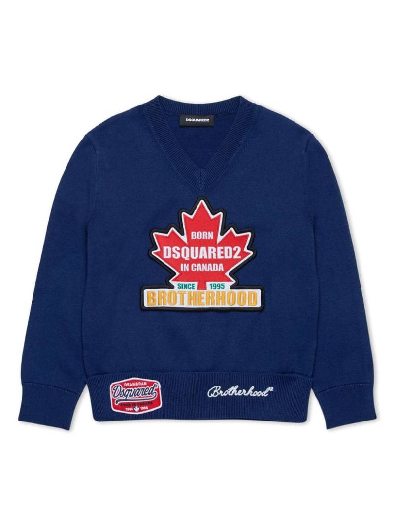 DSQUARED2 KIDS logo-patch jumper - Blue von DSQUARED2 KIDS