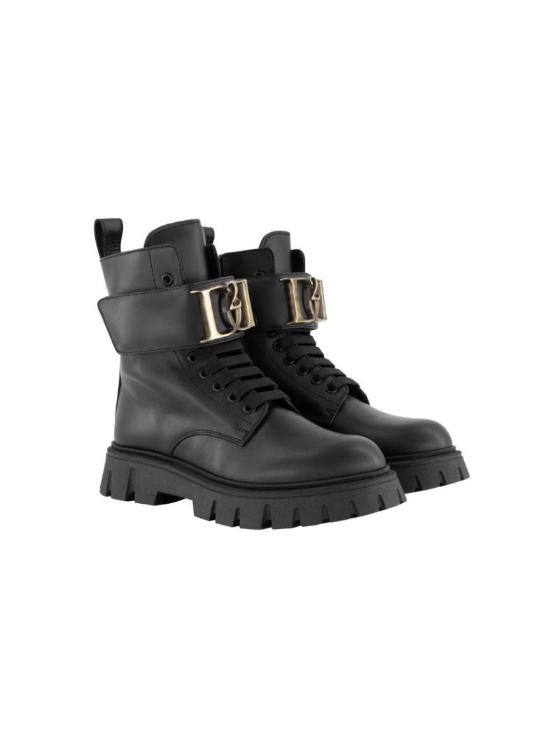 DSQUARED2 KIDS logo-plaque ankle boots - Black von DSQUARED2 KIDS