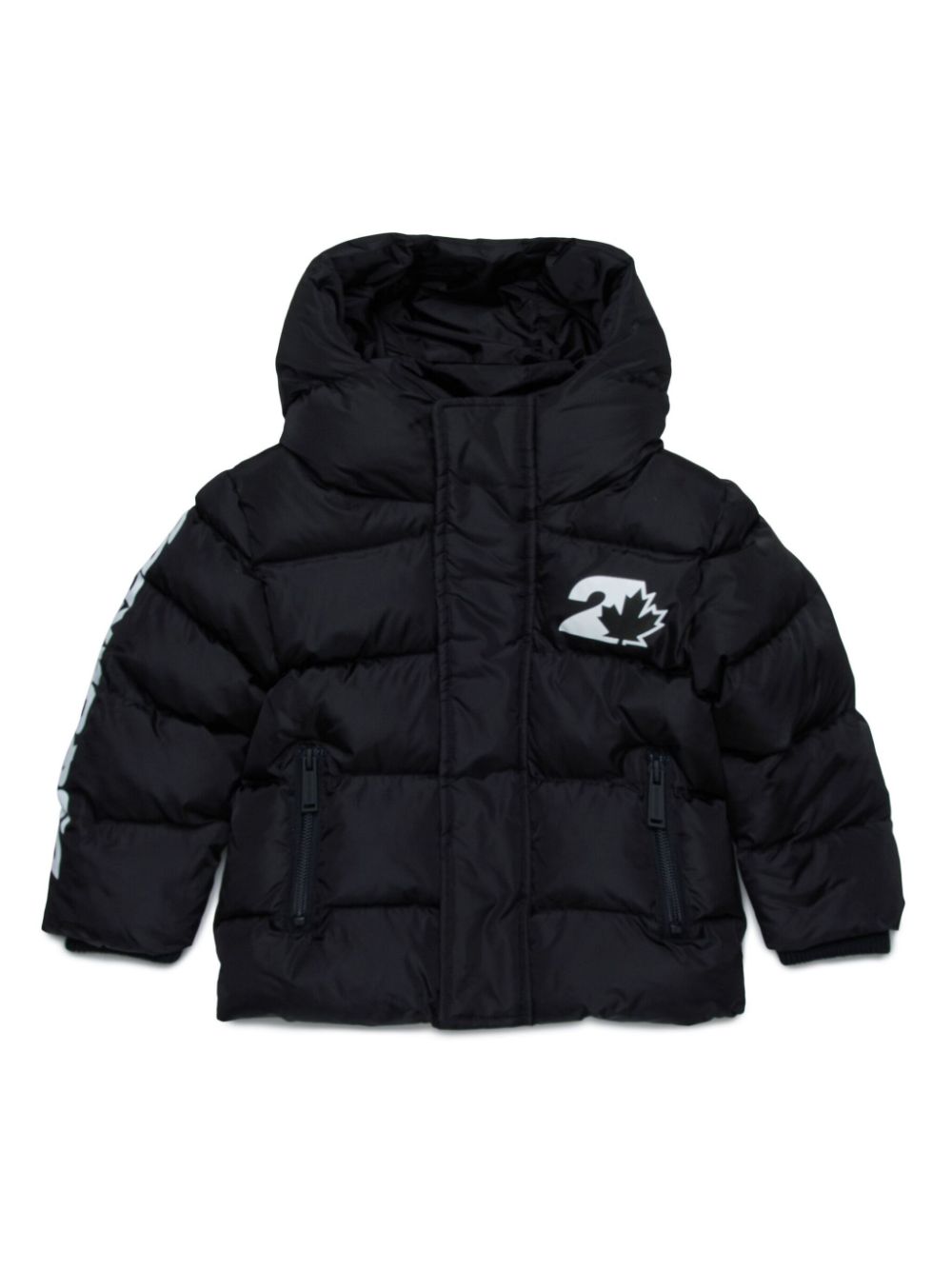 DSQUARED2 KIDS logo-print coat - Black von DSQUARED2 KIDS