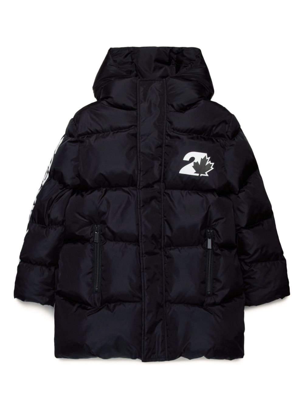 DSQUARED2 KIDS logo-print coat - Black von DSQUARED2 KIDS