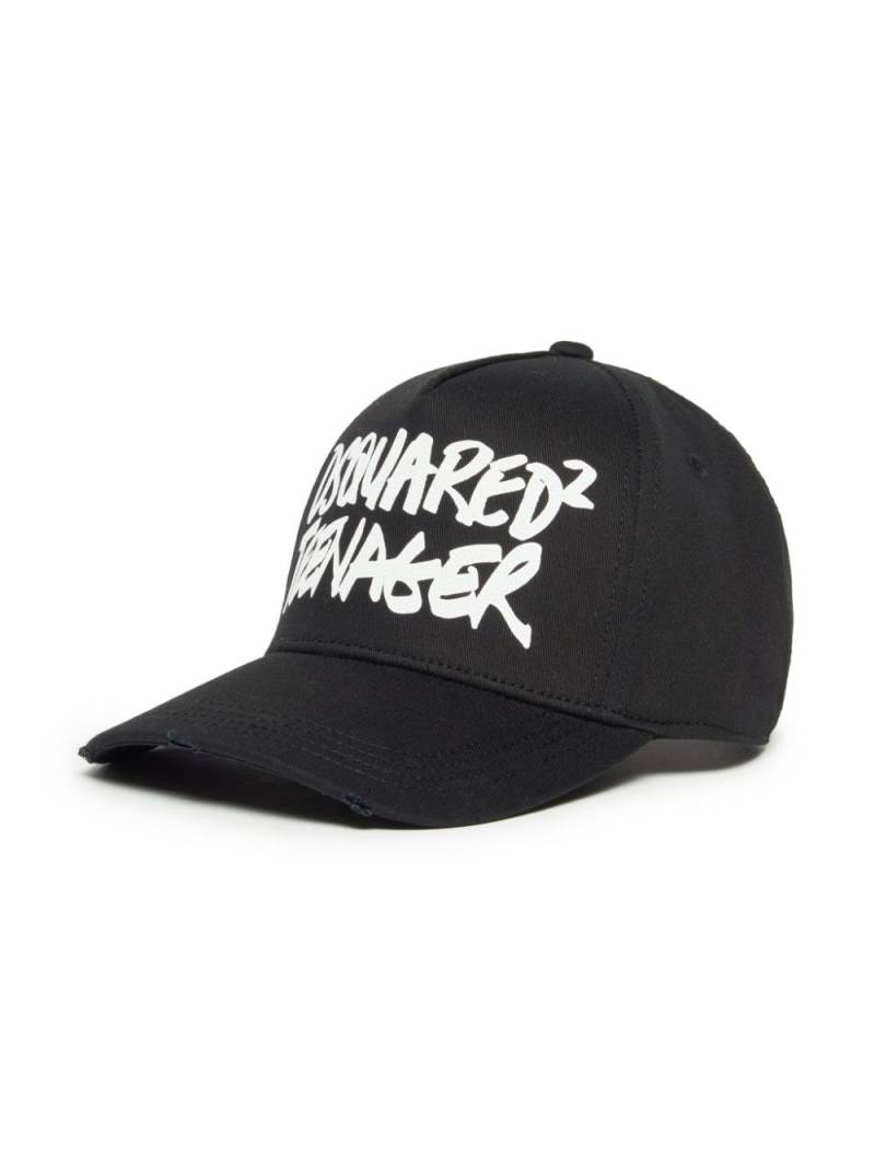 DSQUARED2 KIDS logo-print cotton baseball cap - Black von DSQUARED2 KIDS