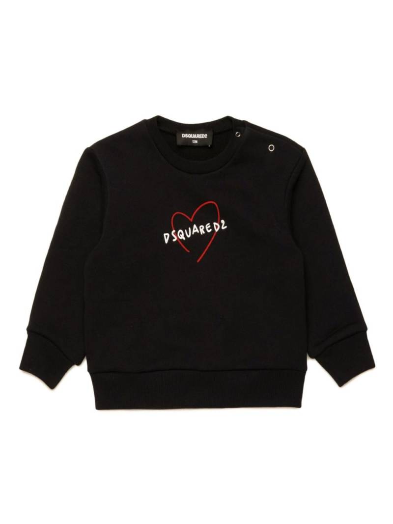 DSQUARED2 KIDS logo-print cotton sweatshirt - Black von DSQUARED2 KIDS