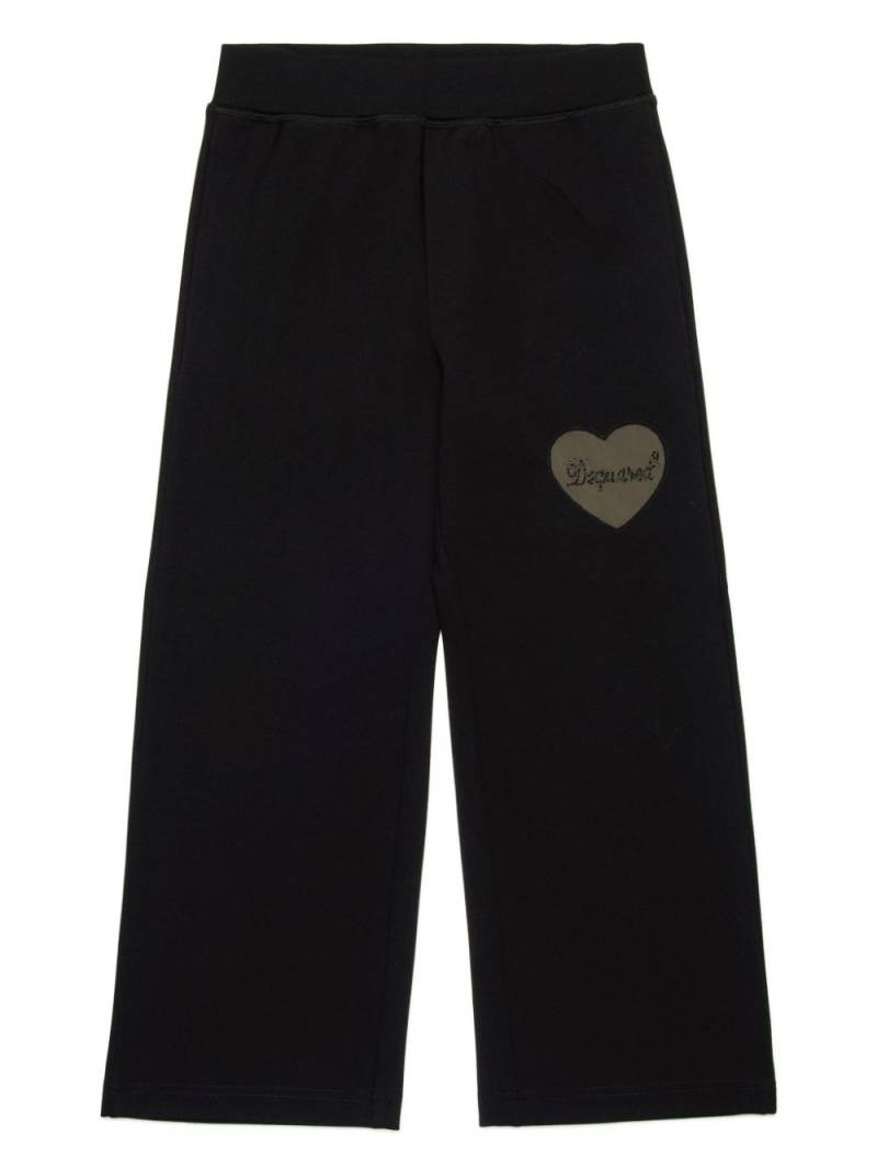 DSQUARED2 KIDS logo-print cotton trousers - Black von DSQUARED2 KIDS