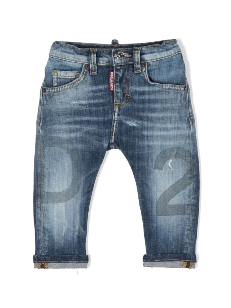 DSQUARED2 KIDS logo-print distressed jeans - Blue von DSQUARED2 KIDS