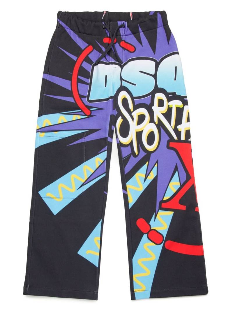 DSQUARED2 KIDS logo print drawstring jogging trousers - Black von DSQUARED2 KIDS