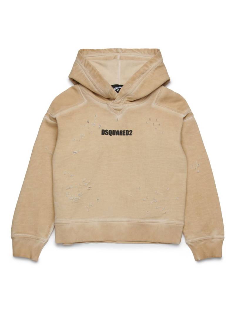 DSQUARED2 KIDS logo-print hoodie - Neutrals von DSQUARED2 KIDS