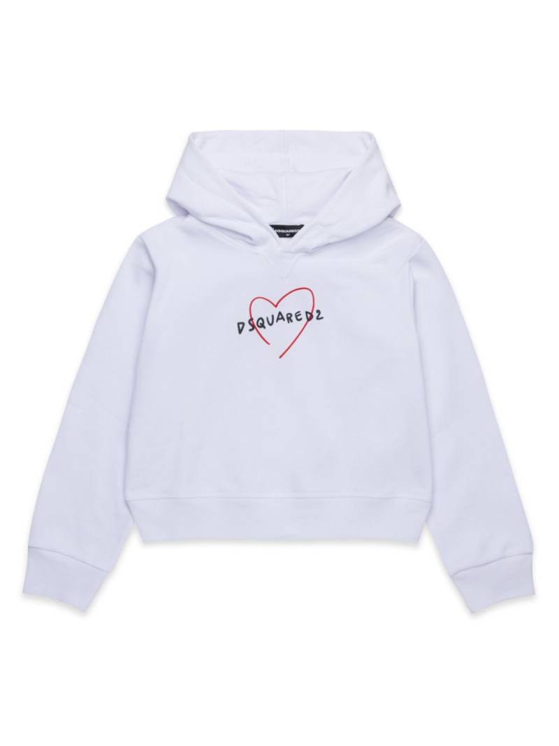 DSQUARED2 KIDS logo-print hoodie - White von DSQUARED2 KIDS