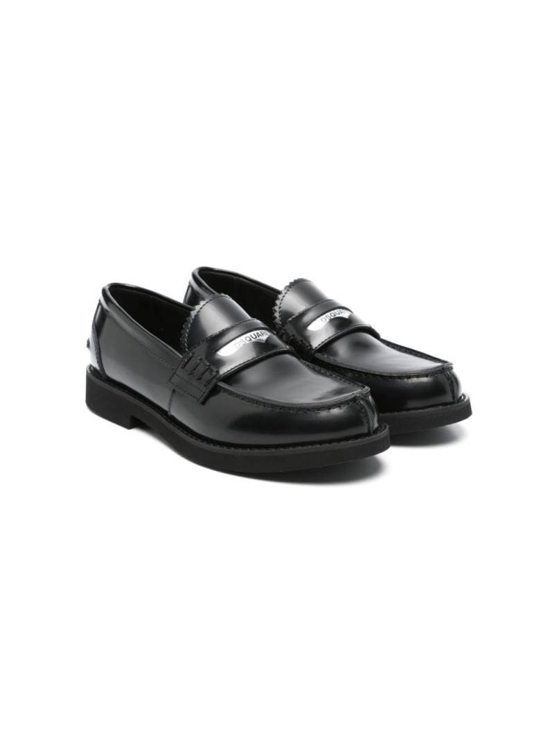 DSQUARED2 KIDS logo-print loafers - Black von DSQUARED2 KIDS