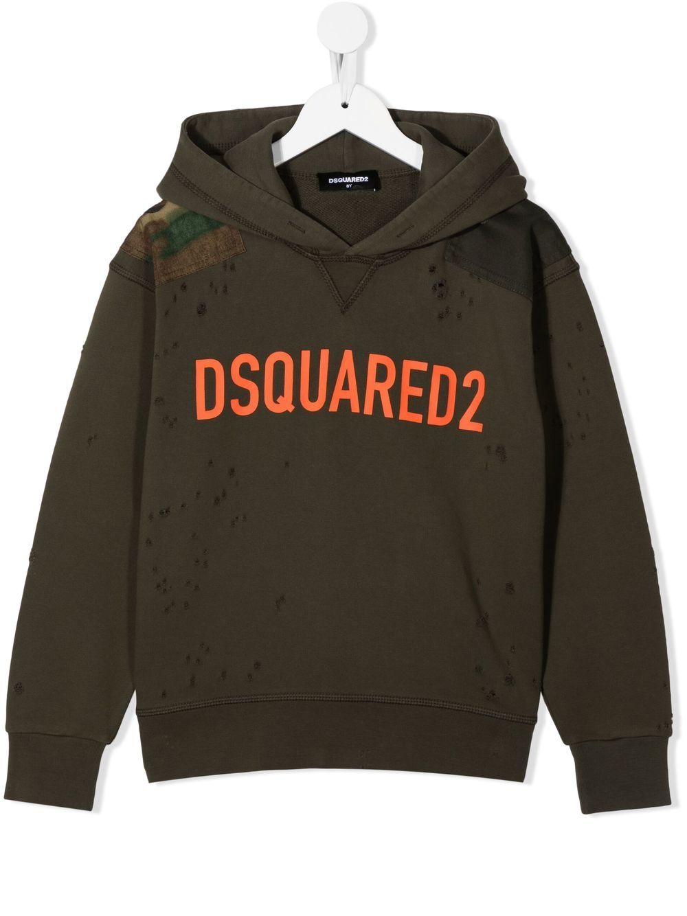 DSQUARED2 KIDS logo-print long-sleeve hoodie - Green von DSQUARED2 KIDS