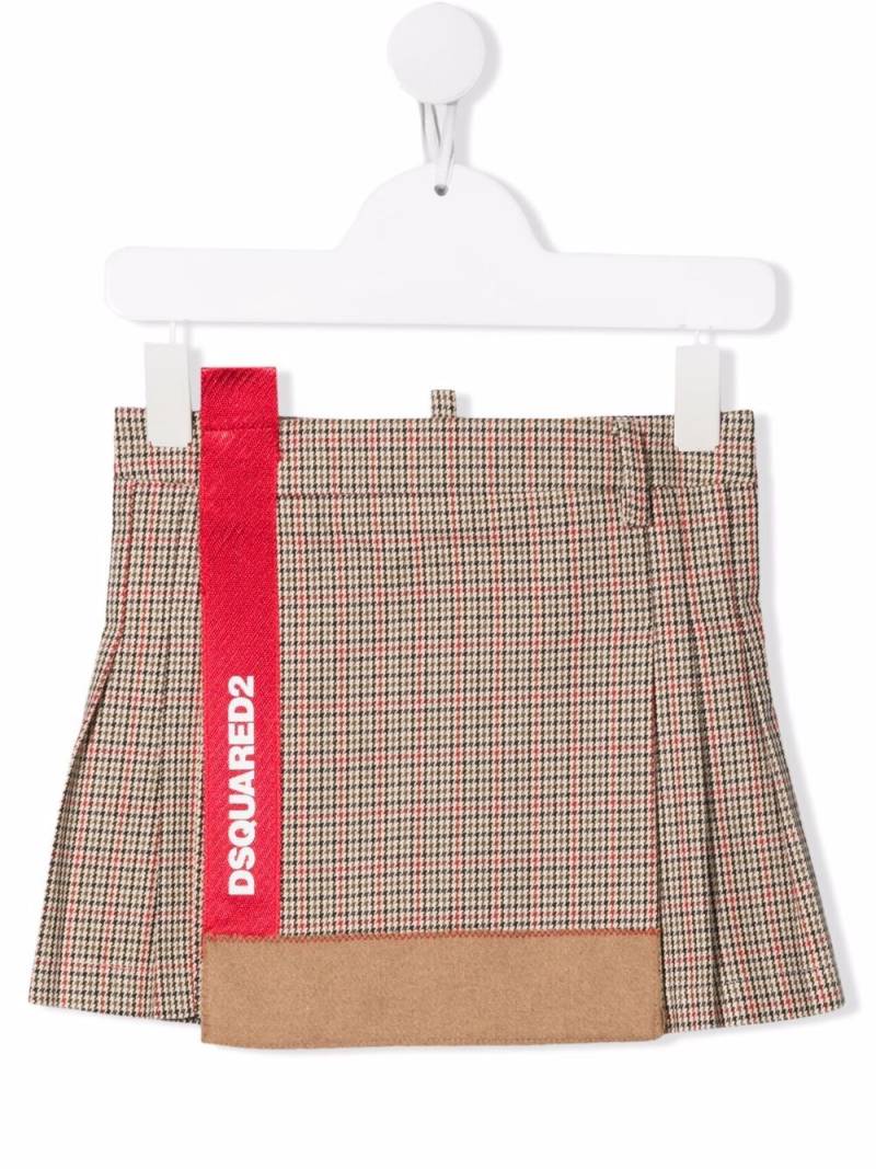 DSQUARED2 KIDS logo-print pleated skirt - Neutrals von DSQUARED2 KIDS