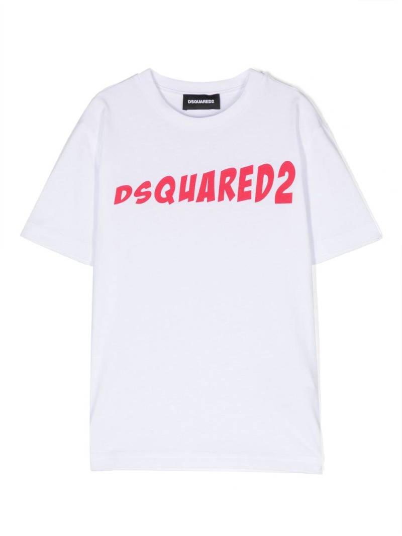 DSQUARED2 KIDS logo-print short-sleeved cotton T-shirt - White von DSQUARED2 KIDS