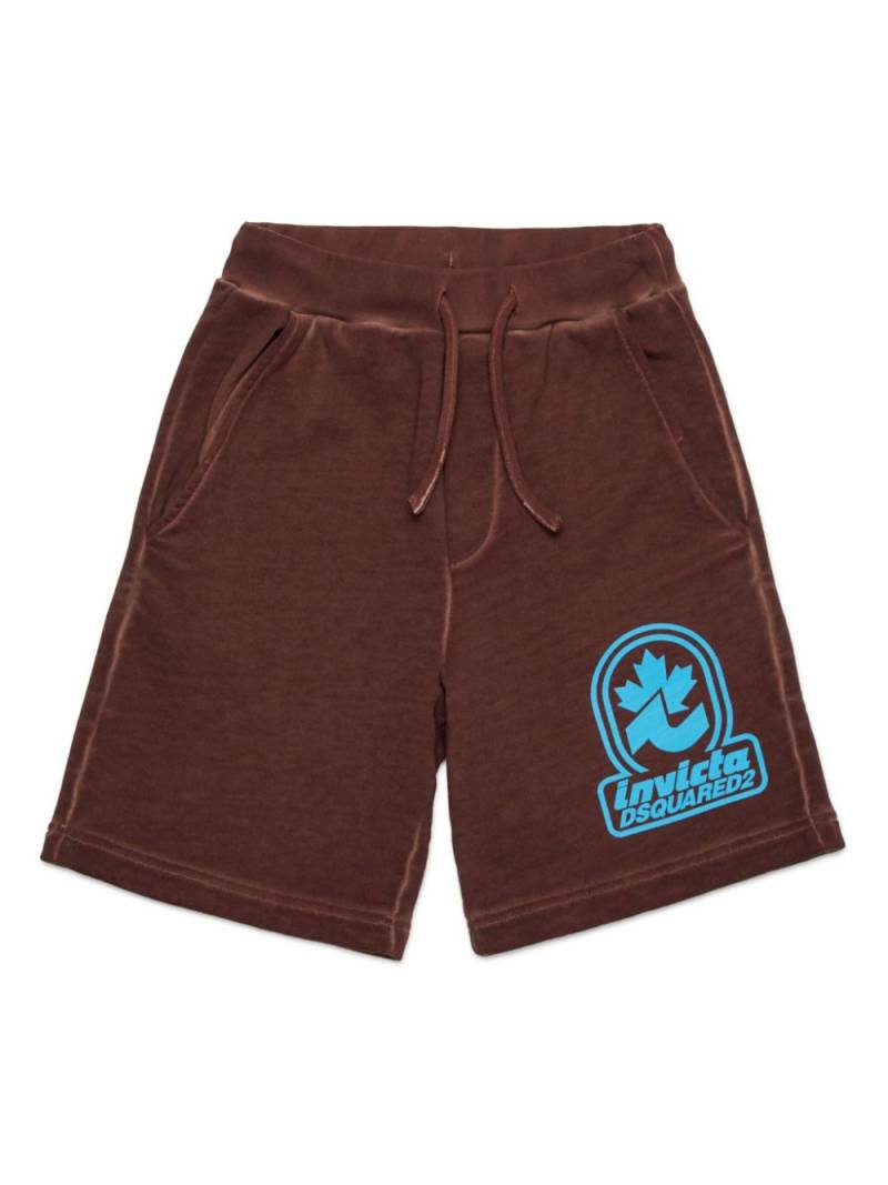 DSQUARED2 KIDS logo-print track shorts - Brown von DSQUARED2 KIDS