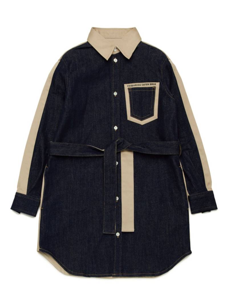 DSQUARED2 KIDS panelled denim shirtdress - Blue von DSQUARED2 KIDS