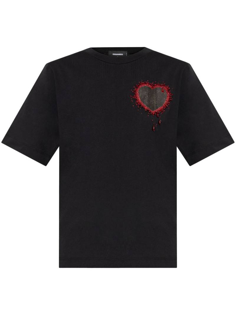 DSQUARED2 Heart T-shirt - Black von DSQUARED2