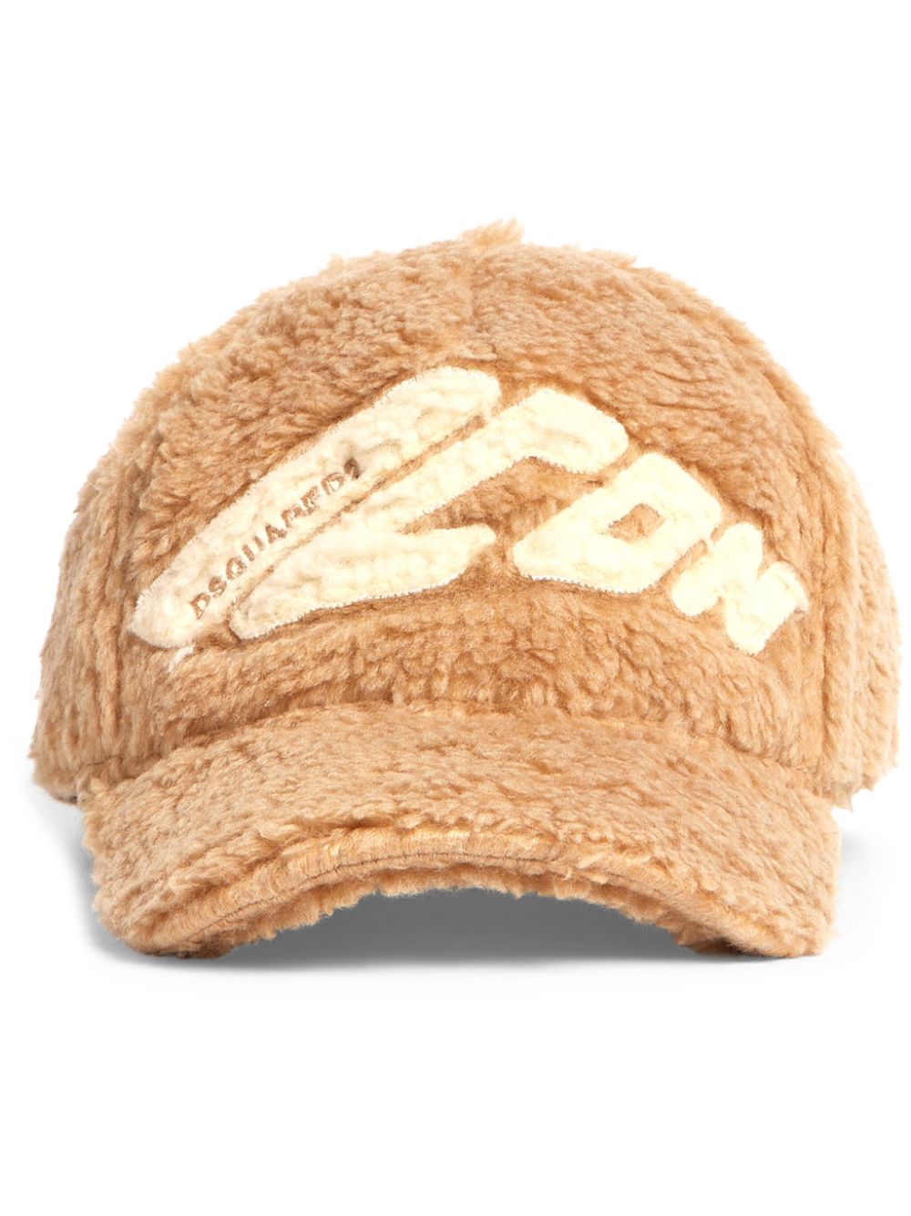 DSQUARED2 Icon-appliqué faux-shearling cap - Neutrals von DSQUARED2