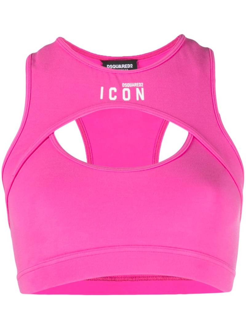 DSQUARED2 Icon cut-out sports bra - Pink von DSQUARED2