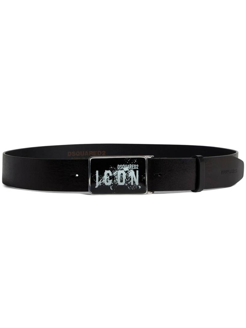 DSQUARED2 Icon leather buckle belt - Black von DSQUARED2