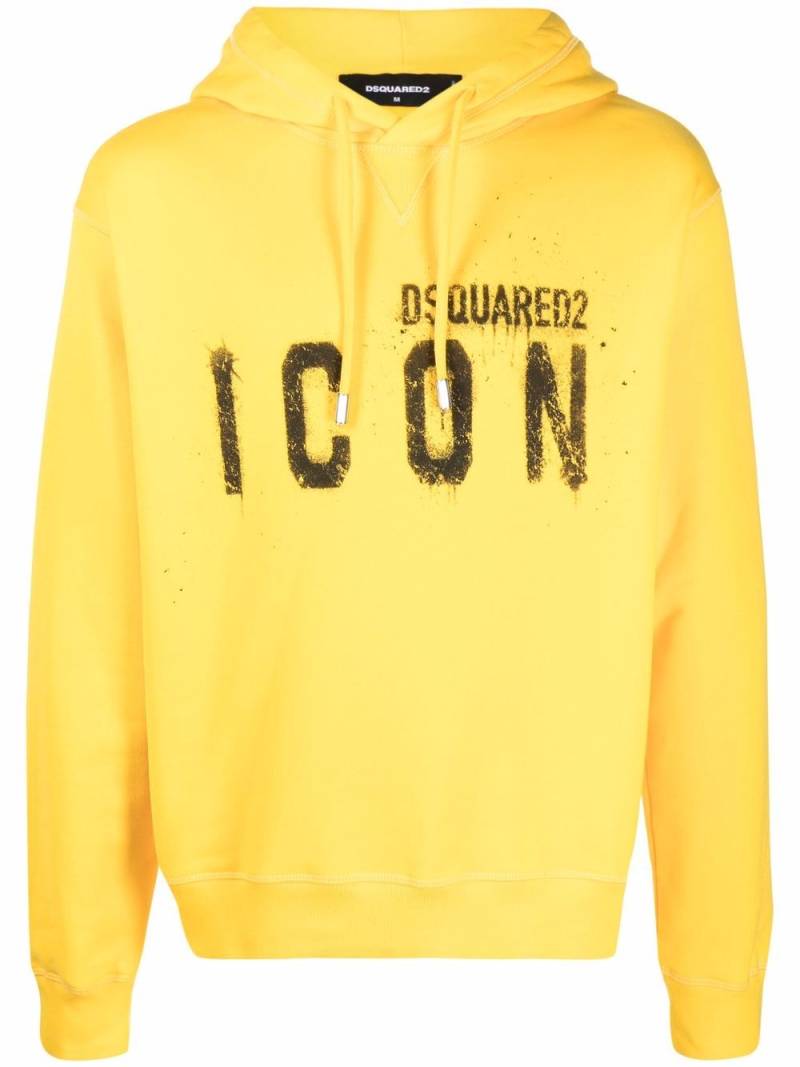 DSQUARED2 Icon logo-print pullover hoodie - Yellow von DSQUARED2