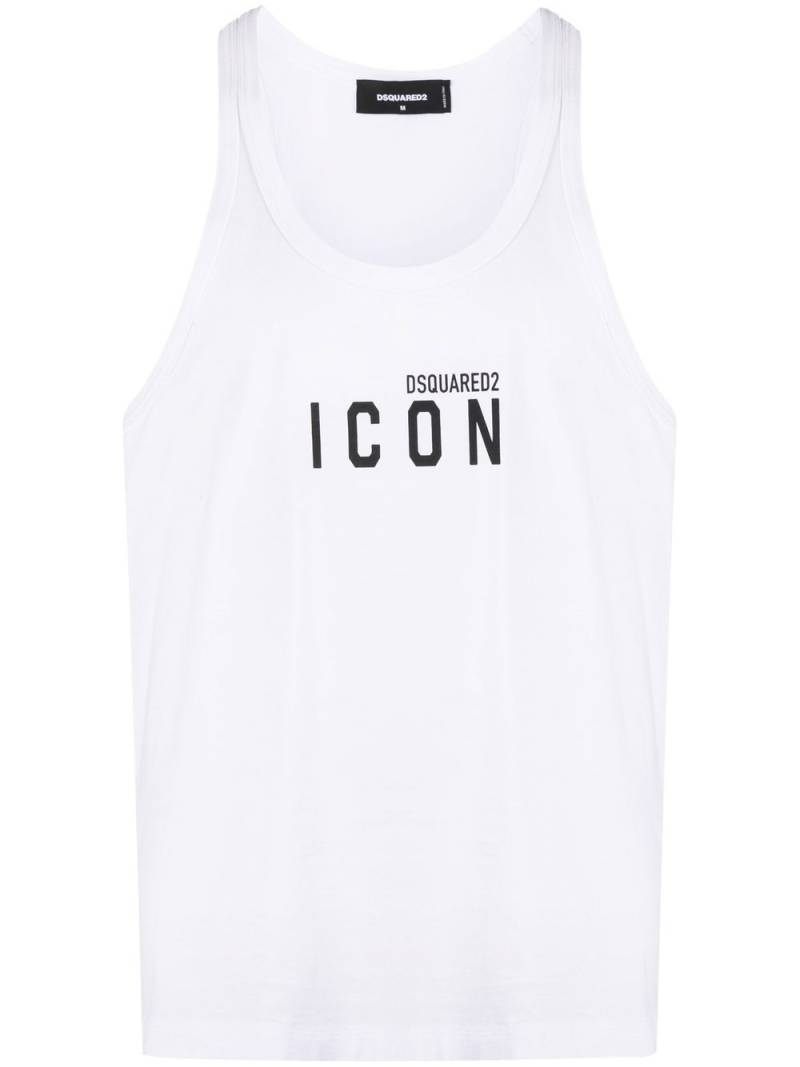 DSQUARED2 Icon-print cotton tank top - White von DSQUARED2