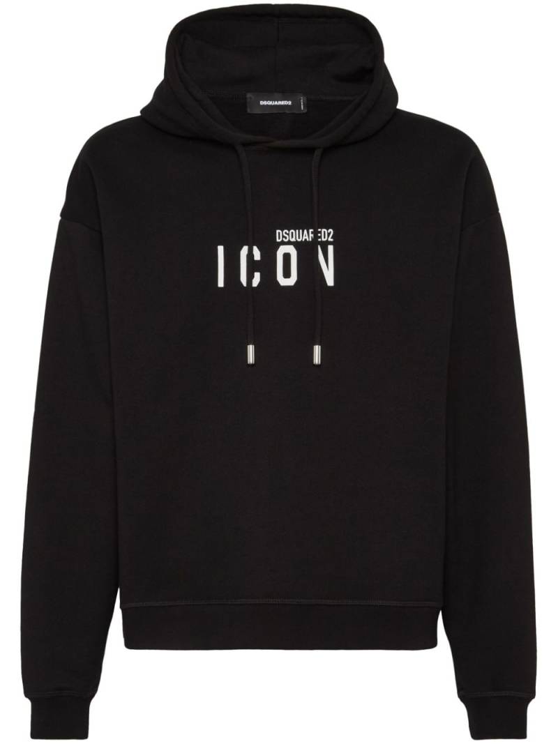 DSQUARED2 Icon-print drawstring hoodie - Black von DSQUARED2