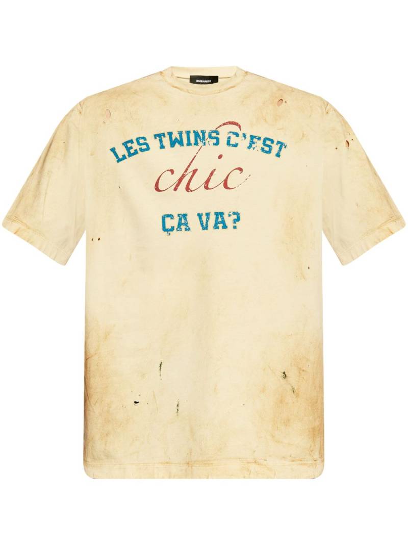 DSQUARED2 Les Twins C'Est Chic T-shirt - Neutrals von DSQUARED2