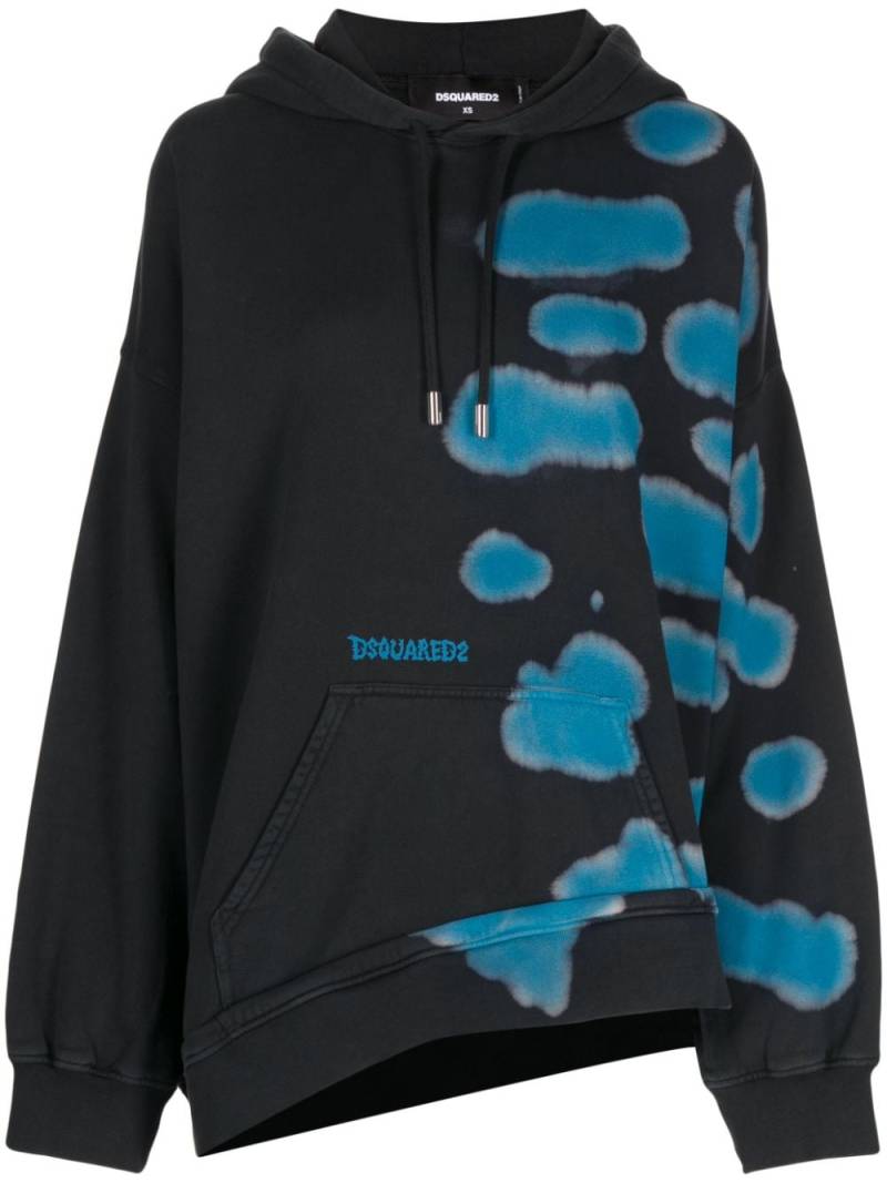 DSQUARED2 asymmetric slouchy hoodie - Black von DSQUARED2