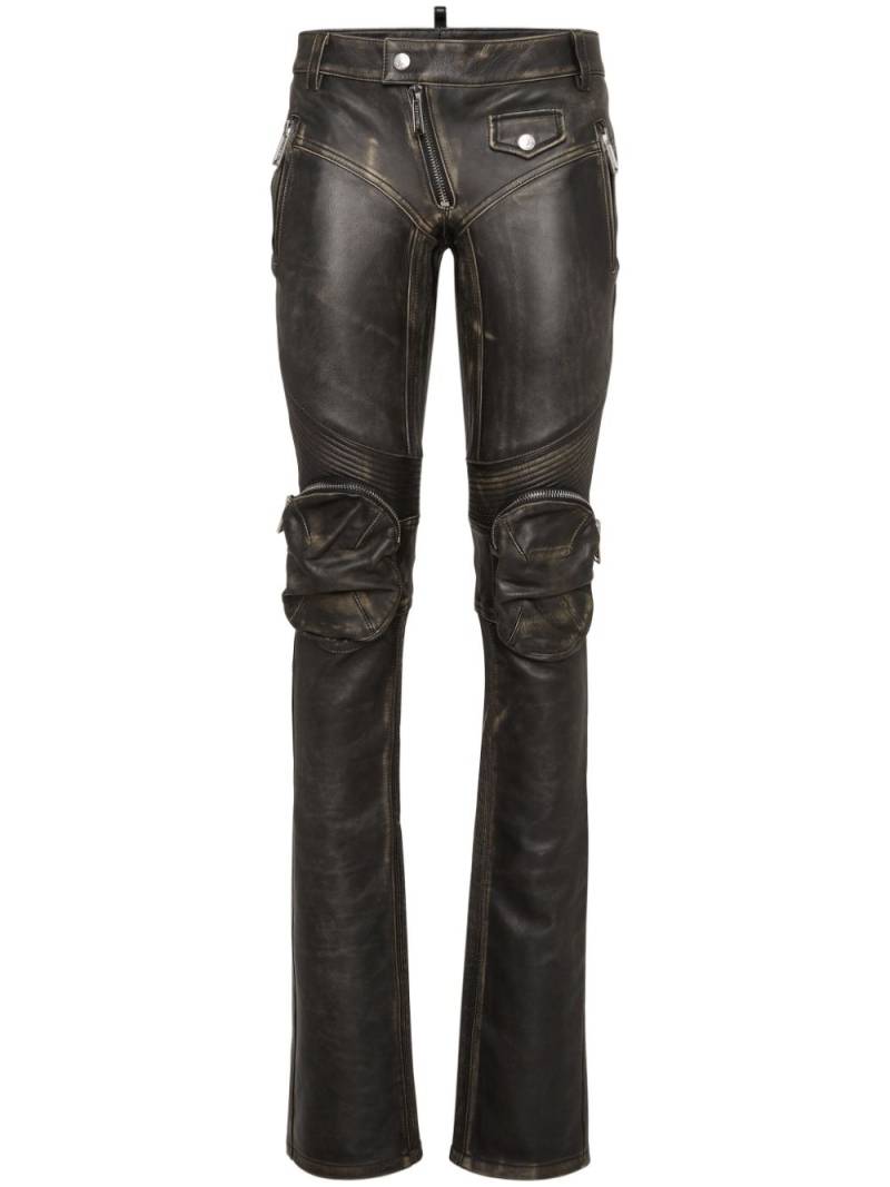 DSQUARED2 bootcut leather trousers - Black von DSQUARED2