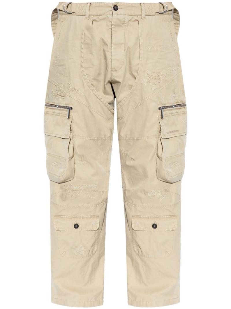 DSQUARED2 cargo-pocket drop-crotch trousers - Neutrals von DSQUARED2