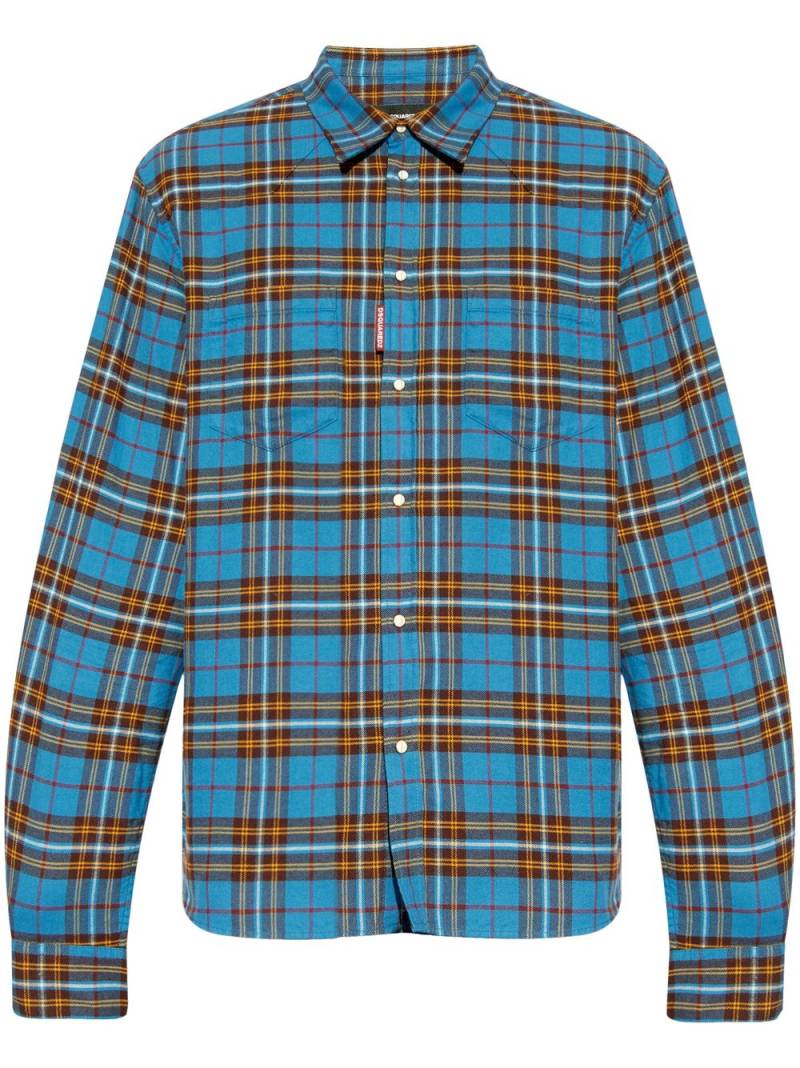 DSQUARED2 checked cotton shirt - Blue von DSQUARED2