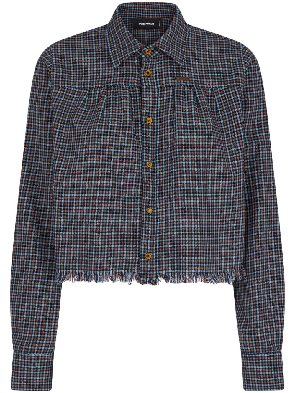 DSQUARED2 checked cropped shirt - Blue von DSQUARED2