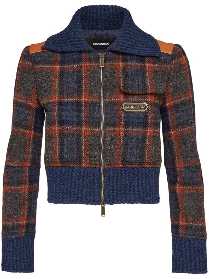 DSQUARED2 checked zip-up jacket - Blue von DSQUARED2